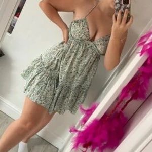 Floral open back dress